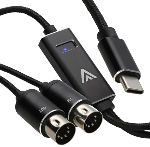 kenable Cavo adattatore da USB tipo C a MIDI interfaccia MIDI In & Out Lead Win11/OSX (USB-C)