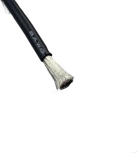 Canalina for cavi elettrici Solid 8AWG 6AWG 4AWG 2AWG 1AWG Cavo elettrico rosso, cablaggio for batteria auto molto morbido, connettore for cavi elettrici in silicone da 25 mm 50 mm (dimensioni: 5 metr