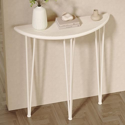 Tavolo da divano con supporto triangolare in ferro, scrivania a forma di mezzaluna, facile montaggio, altezza 89,9 cm, perfetto per l'arredamento del soggiorno