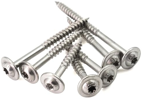 Tellerkopfschrauben 5,0 x 120 mm (25 Stück) Edelstahl A2 mit Torx-Antrieb (TX 25) und ETA Zulassung (Holzbauschrauben)