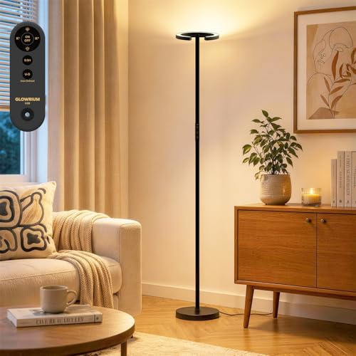 71 Inch Bright LED Corner Lamp with Remote （Batterie nicht enthalten）, stufenlos dimmbare, rotierende Leselampe, 2700-6500K, moderne helle Bodenlampe für Wohnzimmer, Schlafzimmer und Büro