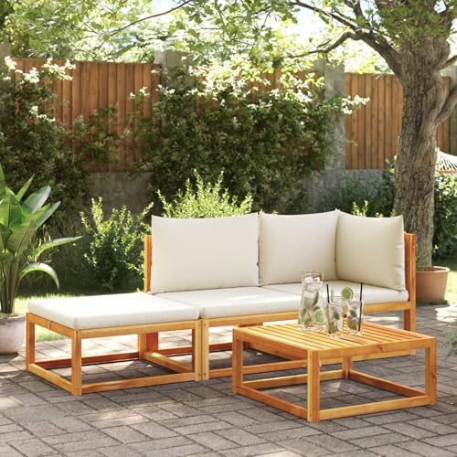 Festnight Balkon Sofa 3 Sitzer Gartenbank Holz Loungemöbel Outdoor