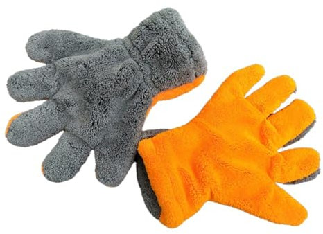 Asukohu Set di guanti da lavaggio in microfibra adatti per auto dettagli auto peluche spesso pulisce guanti antigraffio pulizia efficiente del veicolo guanti super assorbenti