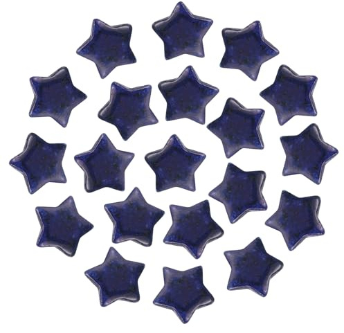 PATIKIL 20 Stück Natürlicher Stern Kristall Naturstein 0.8 Zoll Polierter Stern Edelstein Kristall Bulk Taschen Naturstein Sorgensteine Für Frauen Geschenke Meditation Meeresblau