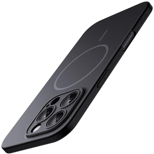 JETech Magnetic Slim Case for iPhone 16 Pro Max, Black | Compatible with MagSafe, Camera Lens Protection, Ultra-Thin Matte Finish, Lightweight Design, Minimalist Style