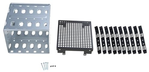 Jaula de disco duro para SATA SAS HDD con ventilador de 5.25 pulgadas a 5 x 3.5 pulgadas, gran espacio, componentes de computadora y hardware adaptador USB para PC, portátil, SSD, funda Ssd interna