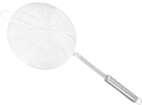 TOKIDNY Cuchara Espumadera de Acero Inoxidable con Doble Gancho Colador Araña Multifuncional para Cocina Escurridor Manual Resistente y Fácil de Limpiar Utensilio para Pasta y Fritura