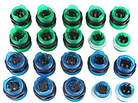 Haofy Kit Encoder USB Zero Delay con 20 Pulsanti LED 2 Joystick Set Controller di Gioco Fai-da-te per PC Pi MAME Retro Gaming Custom Machine