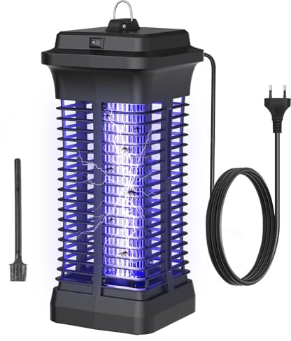 ROVLAK Insektenvernichter Elektrisch, 365 nm UV Licht Mückenlampe mit 1000V Elektroschock, Chemiefrei Fliegenfalle für Innen & Außen, Effektive Moskitoschutz Lampe für Schlafzimmer, Küche, Wohnzimmer