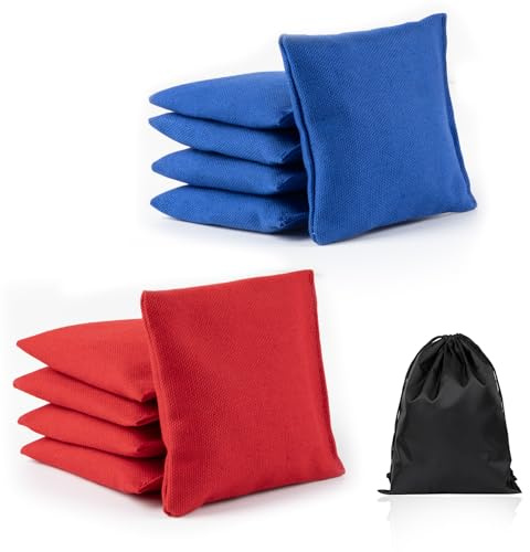 WOFEU Bolsas de Frijol de Nylon,Juego Lanzamiento para Aire Libre Mini Cornhole Bolsas de Frijoles, para lanzar Deportes al Aire Libre Juegos Familiares Juguetes para niños (Rojo + Azul)