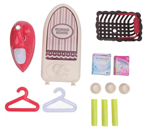 HPZIHUIT Juego de Tabla de Planchar de Juguete, simulación con Pilas, Juego de lavandería, Juguetes de rol para niños y niñas