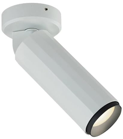 Pemberly Row Adjustable ETL LED Surface Mounted Spotlight, Aluminum Body, White Finish, 6.29 in x 2.75 in, 3000K CCT, 502 Lumens, Dimmable Beam, Modern Flush Mount Light for Dry Indoor Spaces
