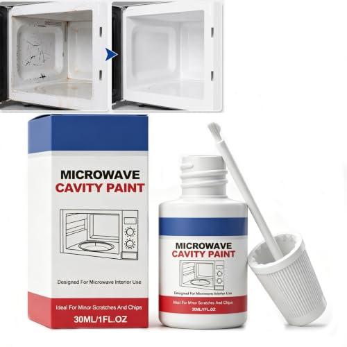 Generico Vernice per Interno Microonde 30ml, Alta Temperatura, Antiscrostamento, Ripara Graffi e Difetti, Adesione Superiore per Forni a Microonde e Fornetti