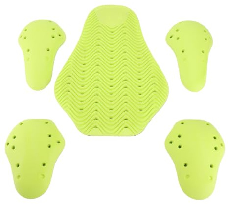 RASTKY Chaleco Protector de Moto Verde con Espaldera, Coderas y Hombreras CE Nivel 5, Juego de 5 Piezas para Chaqueta de Conducción, Protección contra Impactos