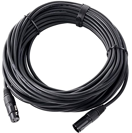 Pronomic XFXM-20 Mikrofonkabel (20m Länge, XLR female 3-pol -> XLR male 3-pol, Stecker handgelötet, säure- und ölfest, Spannzangen-Zugentlastung) schwarz