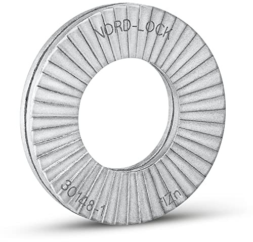 Rondelle di sicurezza a cuneo Nord-Lock in acciaio, diametro esterno allargato, NL10sp | per M10 (10 pezzi) | 10,7 mm x 21 mm x 2,5 mm