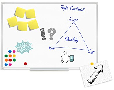 Whiteboard Magnettafel 70x50cm Mit Stiftablage und 12 Magnete Magnetpinnwand Präsentationstafel