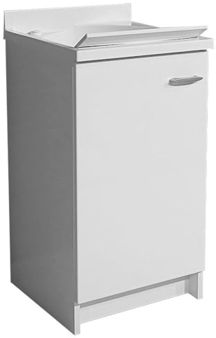 Montegrappa Mobile Lavatoio 45x50x85cm Anta ASSE in Termoplastico Marella Bianco Sinistra