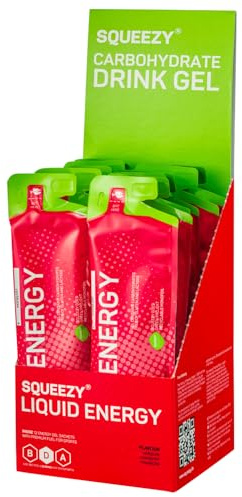 Squeezy Liquid Energy (Wassermelone) 12er Pack - Sport Energy Gel mit erhöhtem Wasseranteil für schnelle & dauerhafte Energie bei maximaler Verträglichkeit beim Radsport, Marathon & Co.