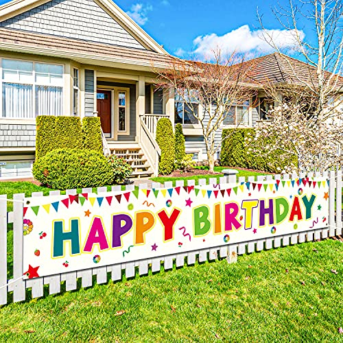 Decorazioni Compleanno, Striscione Buon Compleanno, Happy Birthday Decorazioni, Festone Buon Compleanno, Grande 300 * 50cm Happy Birthday Striscione, Banner Compleanno Festa.
