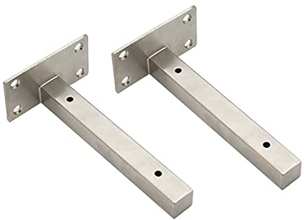 Paar l Form Regalhalter,Edelstahl-MetallRegalträger,mit Befestigungen Regal Halterung,Gebürstete Oberfläche,Robust Langlebig (350mm/13.8in)