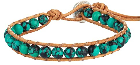 KELITCH Türkis Wickelarmband Handgewebte Perlen Armband Exquisiter Armreif Für Damen