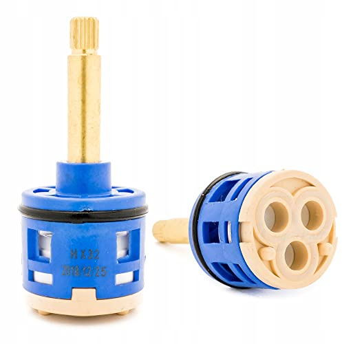AquaParts Keramik Kartusche | 32mm | 2 Funktionen | Keramikkartusche | Wasser Mischbatterie | Innensteuerventil | Kunststoff | für Wasserhahn, Bad Armatur, Waschtischarmatur, Badewannenarmatur