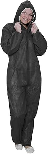 Tuta usa e getta, colore nero, taglia L/XXL