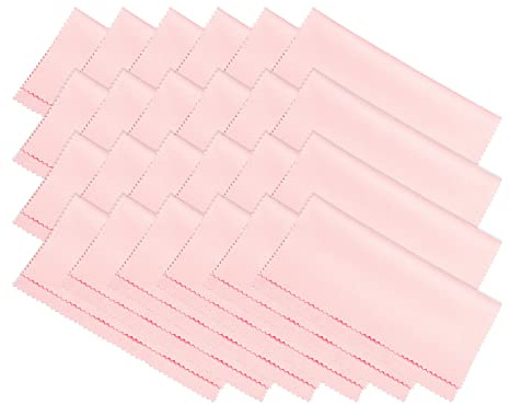PATIKIL Eyeglass Microfiber Cleaning Cloth 7x6, 24 Pack Glasses Cleaning Cloth Soft Suede Wipe Screen Cloth for Camera Lens Eyeglasses Screens in Individual Vinyl Pouch, Pink