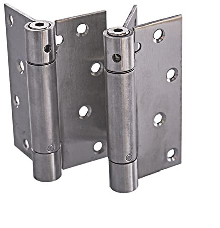 FUDGIO DIY 4 Inch Stainless Steel Self-Closing Single Action Silver Spring Door Hinge,Adjustable Tension,Waist Doors, Fire Doors and Other Access Doors. Cerniera