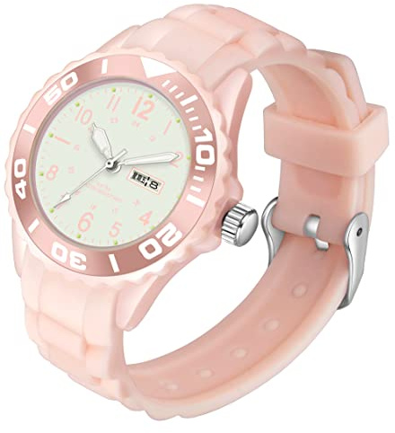 Uhr Damen Armbanduhr Mädchen Damenuhren Armbanduhr Jungen 5ATM Wasserdicht Damenarmbanduhr Damenuhr mit Silikonarmband Analog Quarz Woche Süße Farbe Buntfarbig Kinderuhr Junge Kinder Uhren für Jungs