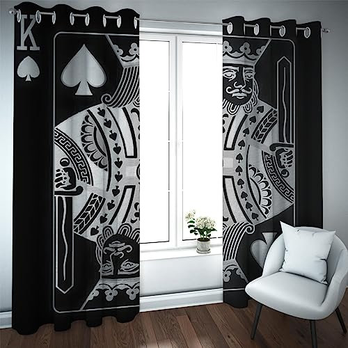 Spaten König Verdunkelungsvorhang für Kinderzimmer Spielzimmer Thermovorhänge Öse Schlafzimmer Vorhang für Winter Wohnzimmer Schlafzimmer 2 Paneele 140x270cm