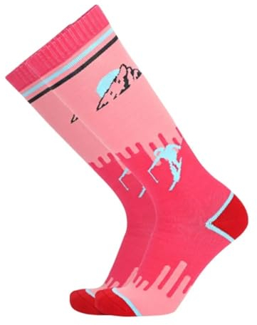 TYNXK Ski Socken Kinder Ski Socken Winter Thermische Baumwolle Dicker Warme Sportsocken Schnee Radfahren Skifahren Socke Kinder Elastische Thermosocks Skisocken (Color : P, Size : One Size)