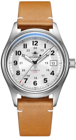 ADDIESDIVE automatische Uhr Unterwasser 200m Analoge Herrenuhr Armband aus Stahl BGW9 Leuchtend weißes Zifferblatt AD2048