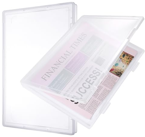 JIANTA 2-pack arkivlåda A4-dokumentlåda förvaringslåda med lock av plast plastlåda för pappersförvaring, klassrumsorganisation, hantverk, dokument, konstnärstillbehör, pussel