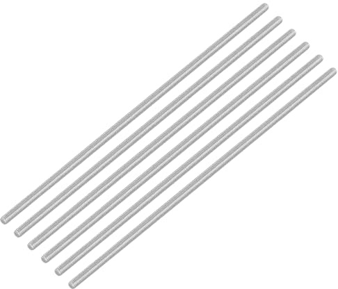 QUARKZMAN 6 Piezas de Varilla Roscada Completa, M4 x 170mm, Varilla Roscada Acero Inoxidable 304, Rosca a la Derecha, Pernos de Barra M4-0.7 para Ensamblaje de Muebles y Maquinaria