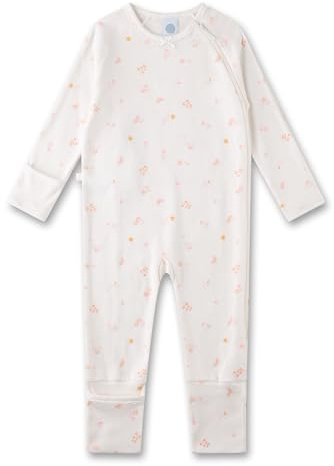 Sanetta flickoverall off-white | Praktisk och bekväm bomullspyjamas för flickor. Baby overall, Beige, 74