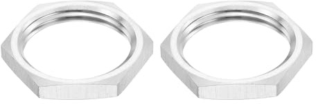 sourcing map G1 Pipe Fitting Hex Thin Lock Nut, Locknut Female Fastening for Plumbing, 304 Stainless Steel 2Pcs