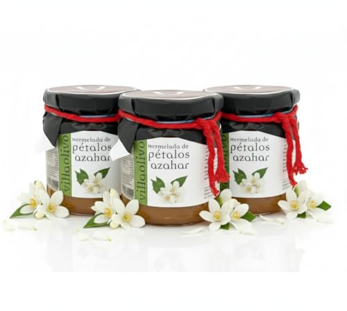Villaolivo - Mermelada Gourmet de Pétalos de Azahar 210g | 100% Natural | Elaboración Artesanal | Sabor Floral y Cítrico Premium | (3 unidades)