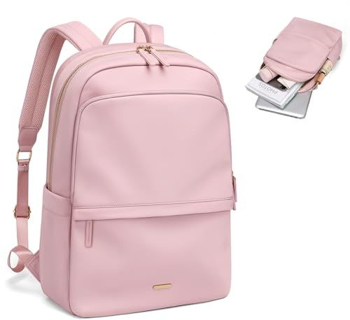 GOLF SUPAGS Damryggsäck Casual Ryggsäck Arbete Resa College Ryggsäck Plånbok Passar 14 tum Notebook, Rosenröd, 14 Pollici
