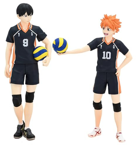 Jiumaocleu Haikyuu-Figur Tobio Kageyama und Hinata Shoyo-Figur, japanischer Volleyball, Anime, Actionfigur, Skulptur, Modell, Desktop-Figur, Dekoration, handgefertigtes Sammlerstück, 2 Stück