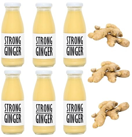 PRESSUICE Fresh Ginger Juice 100% Cold-Pressed NFC 6 x 240 ml | 6 Bottles Pack, Distinctive Flavour, Not From Concentrate, Naturally Cloudy, No Added Sugar, No Additives, Vegan, GMO Free