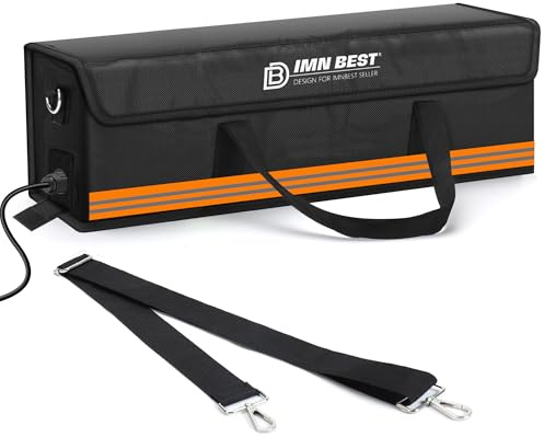 ImnBest Ebike Akku Tasche Feuerfest,Wasserdicht & Explosionssicher Lipo Safe Bag für Lagerung Für Lagerung,Transport,Aufladung，Orange Länge 50cm x 1