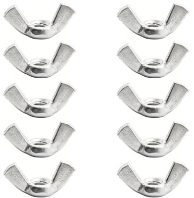 GVSS 10 Pièces Ecrou Papillon M10 x 1,5, Écrou Ailette M10,Écrous à Oreilles Papillon en Acier Inoxydable,Écrous Papillons,Idéal pour Bricolage,Réparation,Fixation