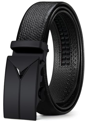 ITIEZY Automatik Gürtel Herren, Ledergürtel Ratsche ohne Löcher, 35mm Gürtel für Herren Business Anzug, Größe Angepasst