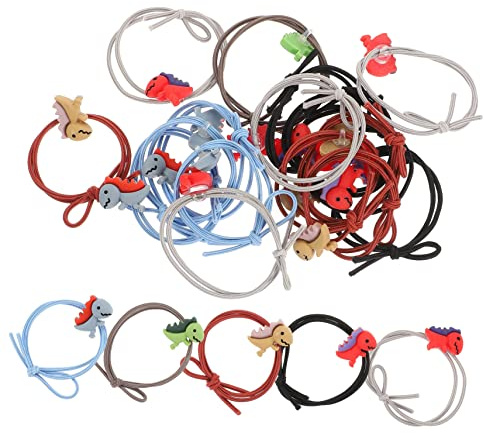 FRCOLOR 20piezas Accesorios Cabello de Dibujos Animados Gomitas Pelo Forma de Dinosaurio Cintas Pelo de Animales para Niñas