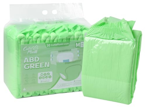 CutiePlusU Adulte Couches 10 pièces Culotte d'incontinence jetable Vert(Medium 28-38)
