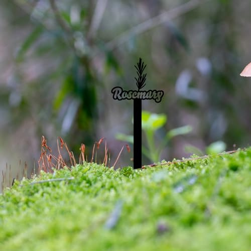 Personalized Rosemary Funny Vegetable Metal Garden Markers Signs, Custom Waterproof Plant Marker Reusable Garden Stake Tags with Vegetable Names for Nursery Indoor Outdoor Garden Decoration(16)