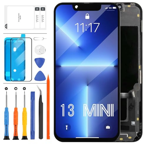 LADYSON INCELL Écran LCD pour iPhone 13 Mini A2628, A2481, A2626, A2629, A2630 Écran LCD Full HD COF Écran Tactile Digitizer Assemblée Remplacement Kit de Réparation avec Outils