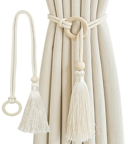 Fermaporta per finestra con pompon, fermaporta per finestra con pompon | 2 fermacavi per finestre eleganti ed eleganti, fermatenda, decorazione alla per esterni